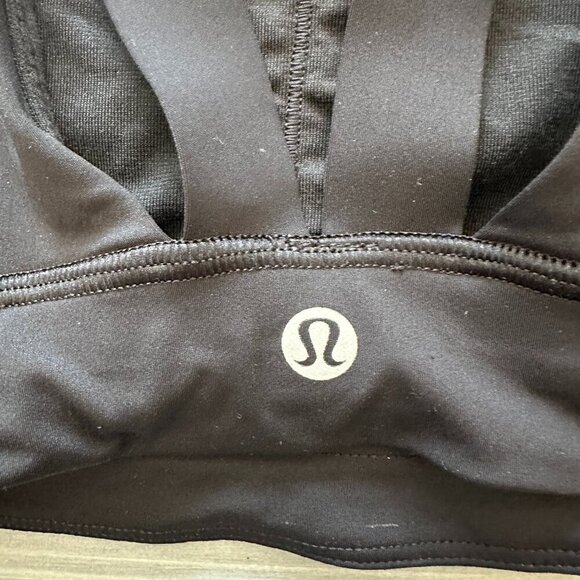 Lululemon Womens Long Line Sports Bra Size 2 Black Mesh Racer Back Pullover - Picture 3 of 5
